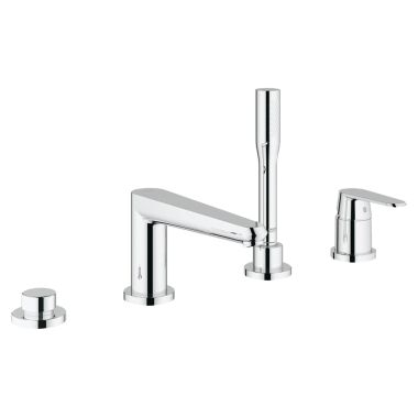 Click here to see Grohe 19574002 Grohe Eurodisc Cosmopolitan Single-Handle Roman Tub Faucet with Hand Shower, 4-Hole, Lever Handle, StarLight Chrome - 19574002