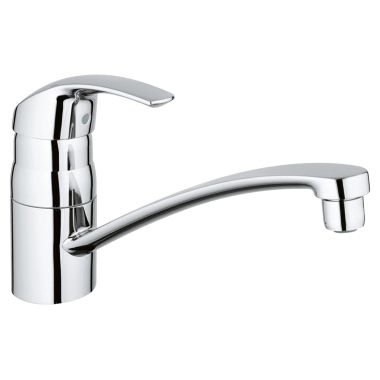 Click here to see Grohe 31321001 Grohe Eurosmart Single Handle Kitchen Sink Faucet, Starlight Chrome - 31321001
