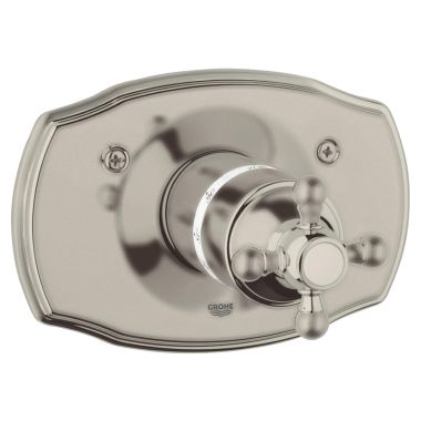 Click here to see Grohe 19615EN0 Grohe 19615EN0 Geneva Thermostatic Cross Handle Trim, Brushed Nickel