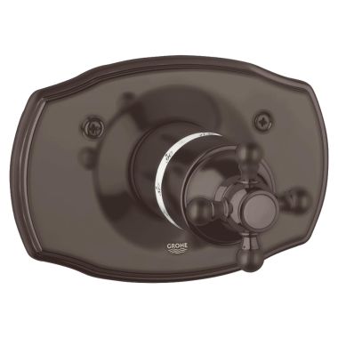 Click here to see Grohe 19615ZB0 Grohe 19615ZB0 Geneva Thermostatic Cross Handle Trim, Antique Bronze