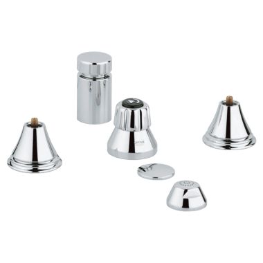 Click here to see Grohe 24019BE0 Grohe Geneva Two-Handle Bidet Faucet with Anti-Vacuum, 3-Hole, Less Handles, Polished Nickel - 24019BE0