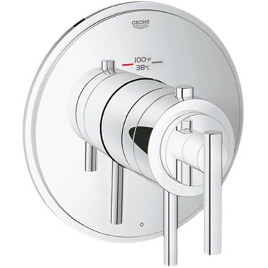 Click here to see Grohe 19848000 Grohe 19848000 Atrio Thermostatic 1-Function Valve Trim, Starlight Chrome