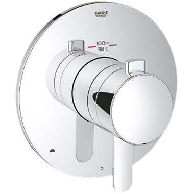 Click here to see Grohe 19878000 Grohe 19878000 Europlus Thermostatic 2-Function Valve Trim, Starlight Chrome