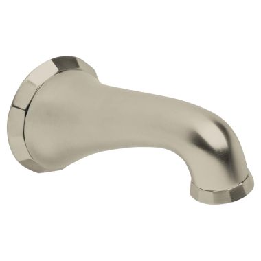 Click here to see Grohe 13193EN0 Grohe Kensington 6in Brushed Nickel Non-Diverter Spout, Wall-Mount Single-Hole Installation, 3 ⁄4in Inlet, 13.2 GPM - 13193EN0