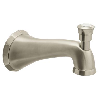 Click here to see Grohe 13194EN0 Grohe Kensington 6-1/8in Brushed Nickel Tub Spout with Pull-Up Diverter, Wall-Mount Single-Hole Installation, 3 ⁄4in NPT-FIP, 13.2 GPM - 13194EN0