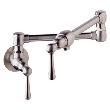 Click here to see Grohe 31041SD0 Grohe 31041SD0 Double-Handle Wall-Mounted Pot Filler, RealSteel