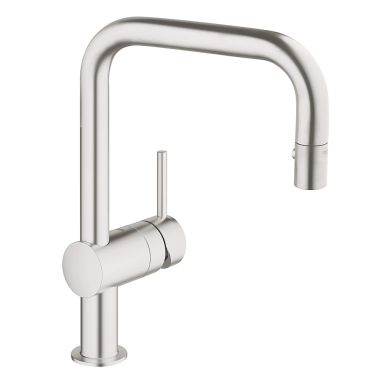 Click here to see Grohe 32319DC0 Grohe 32319DC0 Minta One Handle Pulldown Kitchen Faucet, SuperSteel Infinity