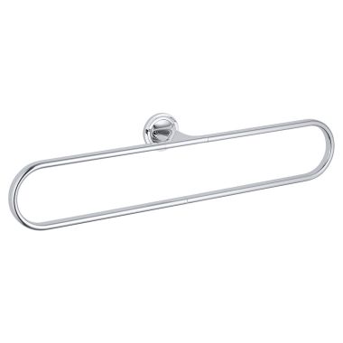 Click here to see Grohe 40381000 Grohe Veris Oval Wall Mounted Towel Ring, Metal Constructed, Starlight Chrome - 40381000
