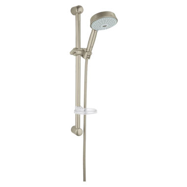 Click here to see Grohe 27140EN0 Grohe Rainsower Rustic 3-Spray Setting 2.5 GPM 24in Slidebar Handshower Kit, Speed Clean, DreamSpray, Infinity Brushed Nickel - 27140EN0