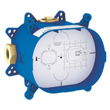 Click here to see Grohe 35026000 Grohe 35026000 GrohFlex Universal Diverter Rough-In Valve Box w/ Stops, 1/2