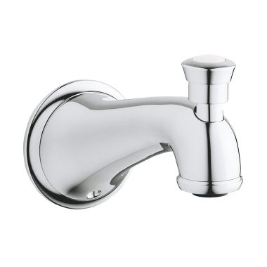Click here to see Grohe 13603000 Grohe 13603000 Seabury Wall-Mount Tub Spout w/ Pull-Up Diverter, Starlight Chrome