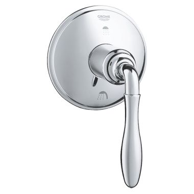 Click here to see Grohe 19221000 Grohe 19221000 Seabury 2-Way Single Lever Handle Diverter Trim, Starlight Chrome