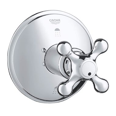 Click here to see Grohe 19222000 Grohe 19222000 3-Port Cross Handle Diverter Trim, Starlight Chrome
