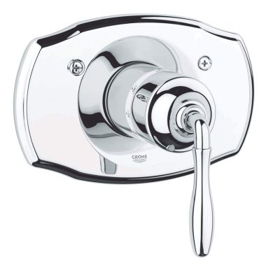 Click here to see Grohe 19614000 Grohe Seabury Thermostatic Single-Handle Valve Trim, Lever Handle, StarLight Chrome - 19614000