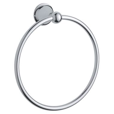 Click here to see Grohe 40158000 Grohe Round Wall Mounted Towel Ring, Metal Constructed, Starlight Chrome - 40158000