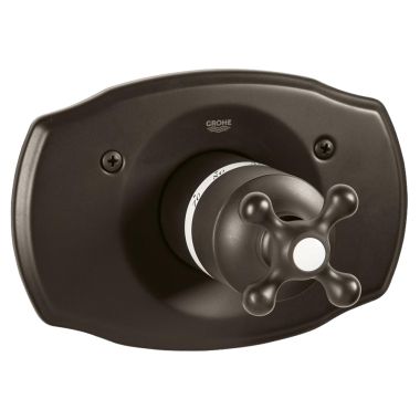 Click here to see Grohe 19612ZB0 Grohe 19612ZB0 Thermostat Trim With Cross Handle In Oil Rubbed Bronze
