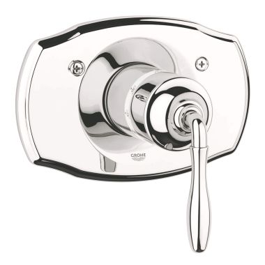 Click here to see Grohe 19614BE0 Grohe 19614BE0 Thermostat Trim w/ Lever Handle, Sterling Infinity Finish