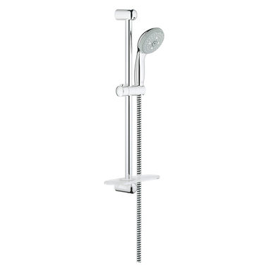 Click here to see Grohe 28436001 Grohe New Tempesta DreamSpray 4-Spray Setting Slidebar Handshower with EasyReach Tray, StarLight Chrome - 28436001