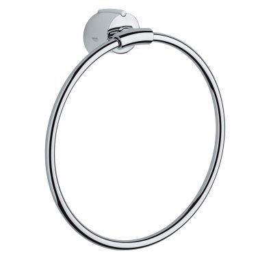 Click here to see Grohe 40290000 Grohe Tenso Round Wall Mounted Towel Ring, Metal Constructed, StarLight Chrome - 40290000