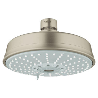 Click here to see Grohe 27130EN0 Grohe 27130EN0 Rainshower Rustic 160 Four-Spray Shower Head - Brushed Nickel InfinityFinish