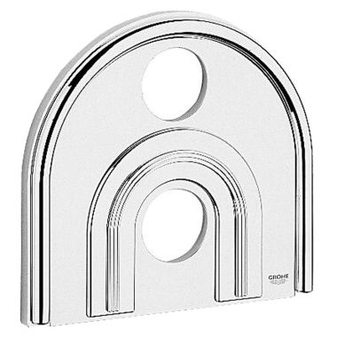 Click here to see Grohe 47463IP0 Grohe Escutcheon for Tub/Shower Valve, 8-1/2in x 9-1/4in, Matte Chrome - 47463LP0