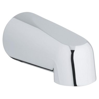 Click here to see Grohe 13551000 Grohe Classic Non-Diverter Tub Spout, Starlight Chrome Finish, 5in Spout Reach, Single-Hole Wall-Mounted Installation - 13551000