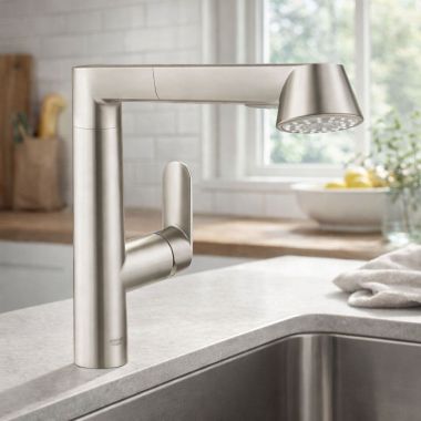 Click here to see Grohe 64156DC0 GROHE 64156DC0  Pull-Out Spray in SuperSteel Finish