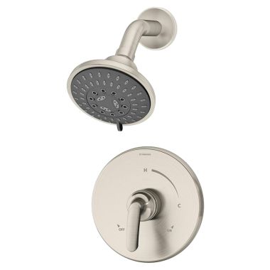 Click here to see Symmons 5501-STN-TRM Symmons Elm Five-Function Shower Faucet with Metal Lever Handle, Trim Only, 2 GPM, Satin Nickel - 5501-STN-TRM