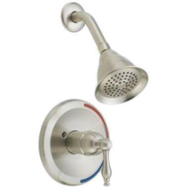 Click here to see Matco-Norca PA-720BN Matco Portia Round Single-Handle Pressure Balancing Shower Faucet with 2 GPM Shower Head, Lever Handle, Brushed Nickel - PA-720BN