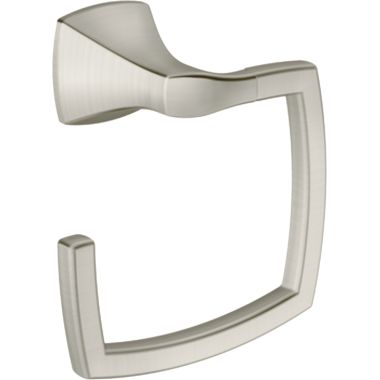 Click here to see Moen YB5186BN Moen CSI Voss Square Wall Mounted Towel Ring, Zinc Constructed, Brushed Nickel - YB5186BN