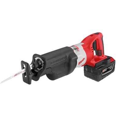 Click here to see Milwaukee 0719-22 Sawzall M28 0719-22 Straight Cordless Reciprocating Saw Kit, 28 V, Li-Ion, 3 Ah, 1-1/8 in Stroke