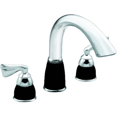 Click here to see Moen T970NLBL Moen Asceri Two-Handle Roman Tub Faucet, High Arc Spout, 8