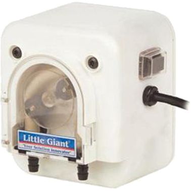 Click here to see Little Giant 553674 Little Giant TPS Peristaltic Self-Priming Condensate Removal Pump, 9.6 LPH, 230V, 50/60Hz, 46' Shut-Off, Santoprene Tube, Polycarbonate - 553674