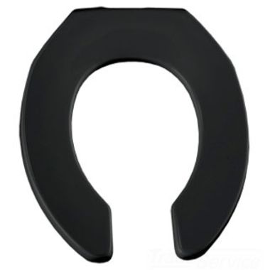 Click here to see Bemis 955SSCT-047 Bemis Open Front Round Plastic Toilet Seat, Less Cover - Black (955SSCT-047)
