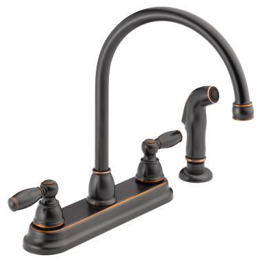 Click here to see Peerless P299575LF-OB Peerless P299575LF-OB Apex Two Handle Kitchen Faucet with Spray - Oil Bronze