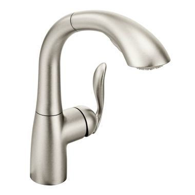 Click here to see Moen 7294SRS Moen 7294SRS Spot Resist Stainless Single-Handle Kitchen Faucet