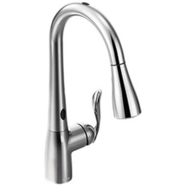 Click here to see Moen 7594EC Moen Arbor MotionSense Single Handle High Arc Pull-Down Kitchen Faucet, Chrome - 7594EC