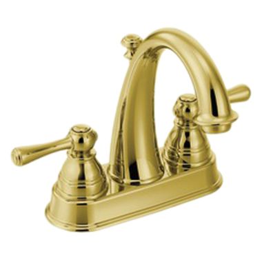 Click here to see Moen 6121P  Moen 6121P Kingsley Polished Brass Two-Handle Lavatory Faucet 