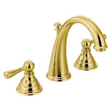 Click here to see Moen T6125P Moen T6125P Kingsley Two-Handle Lavatory Faucet, Polished Brass 