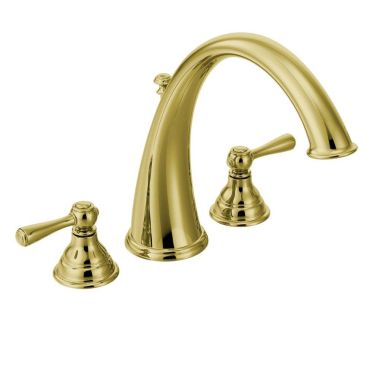 Click here to see Moen T920P Moen T920P Kingsley Polished Brass Roman Tub Faucet Trim