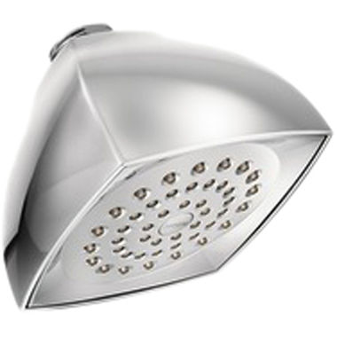 Click here to see Moen 6325 Moen Moenflo 4-1/16” Single-Spray Function Shower Head, Square, Fixed-Mount, 2.5 GPM, LifeShine Finish, Chrome - 6325