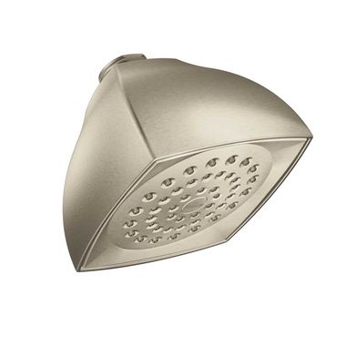 Click here to see Moen 6325EPBN Moen Moenflo 4-1/16” Single-Spray Function Shower Head, Square, Fixed-Mount, 1.75 GPM, Eco-Performance, Brushed Nickel - 6325EPBN