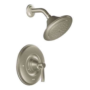 Click here to see Moen TS3212BN Moen Rothbury Moentrol Single-Handle Shower Faucet, One-Function, 2.5 GPM, Lever Handle, M-PACT, Brushed Nickel - TS3212BN 
