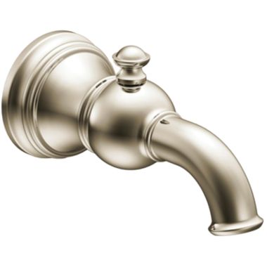 Click here to see Moen S12104NL Moen Weymouth Wall Mounted Polished Nickel Tub Spout with Pull-Up Diverter - S12104NL