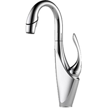 Click here to see Brizo 63955LF-PC Brizo Vuelo Single Handle Pull-Down Bar/Prep Faucet, Chrome - 63955LF-PC