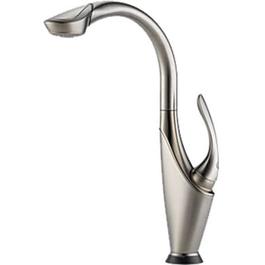 Click here to see Brizo 64255LF-SS BRIZO 64255LF-SS Vuelo 1H Pullout Kitchen Faucet w/T2O Stainless Steel