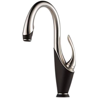 Click here to see Brizo 64355LF-SSCO BRIZO 64355LF-SSCO Vuelo Pulldown Kitchen Faucet w/T2O Cocoa Bronze/Stain Steel