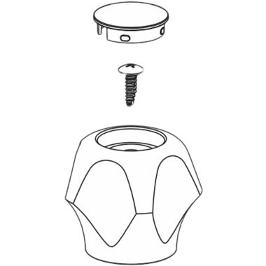 Click here to see Moen 100265 Moen 100265 Part Handle Knob Two Handle Small Clear