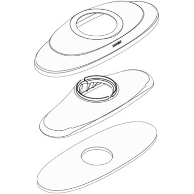 Click here to see Moen 116622 Moen 116622 Part Eschutcheon, Lavatory Single Handle Single Mount Lever Plastic