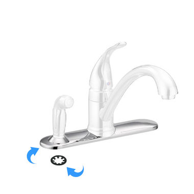 Click here to see Moen 123245 MOEN 123245 Escutcheon Kit with Deck Plate and Guide - Chrome